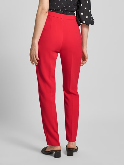 Marc Cain Feminine fit stoffen broek met persplooien Rood - 5