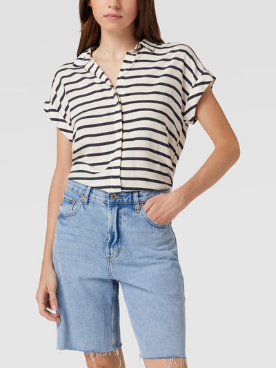 Jake*s Casual Hemdbluse mit Streifenmuster Marineblau 4