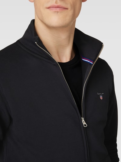 Gant Sweatjacke mit Label-Stitching Black 3