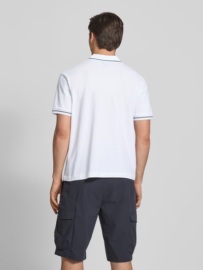 BOSS Green Regular Fit Poloshirt mit Label-Stitching Weiss 5