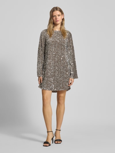 PIECES Eng anliegendes Cocktailkleid mit Paillettenbesatz Modell 'KAM' Anthrazit 1