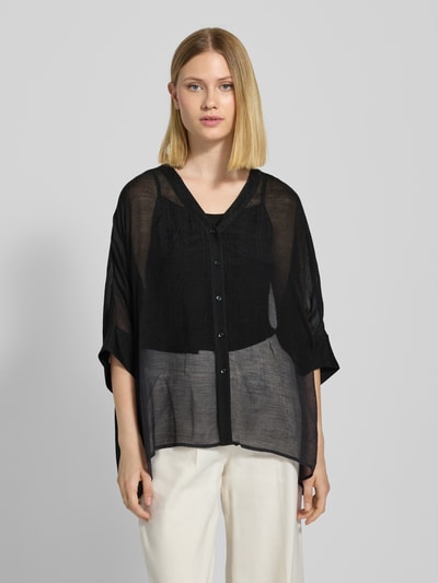 comma Relaxed Fit Bluse mit V-Ausschnitt Black 4