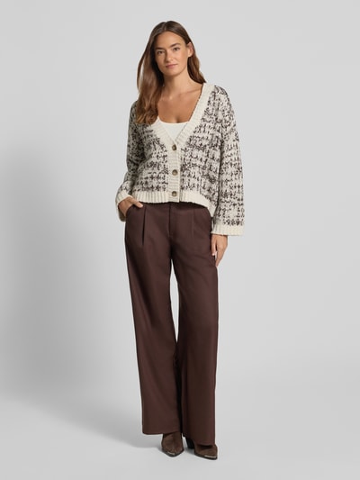 Selected Femme Kurtka z dzianiny z mieszanki bawełny i wełny o kroju oversized z mieszanki wełny model ‘LINDSAY’ Złamany biały 1