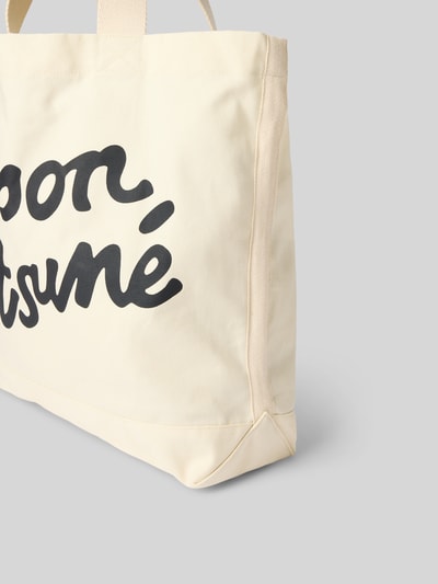 MAISON KITSUNÉ Shopper aus reiner Baumwolle Ecru 3