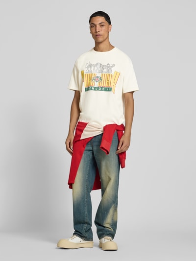 RHUDE relaxed fit t-shirt van katoen Offwhite - 1