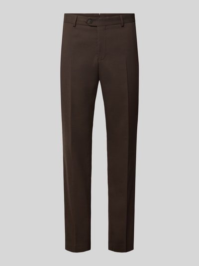 Produktfoto, Slim Fit Anzughose mit Woll-Anteil Modell 'SLIM-NEIL' von Selected Homme in dunklem Braun, glatte Textur, Herren Sakko von Selected Homme.