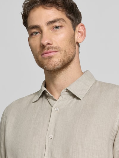 MCNEAL Leinenhemd mit Kentkragen Kitt 3