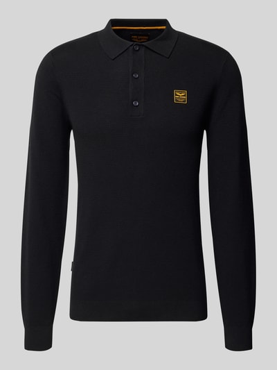 PME Legend Sweter z dzianiny z kołnierzykiem polo Czarny 2