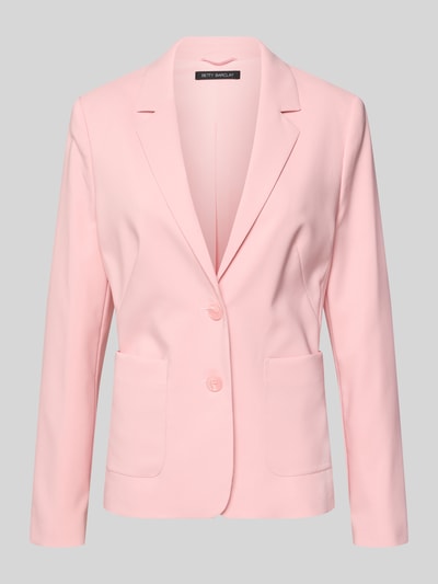 Produktfoto, Slim Fit Blazer mit Reverskragen von Betty Barclay in Rosa, Material-Mix mit Stretch, aufgesetzte Taschen, glatte Textur.
