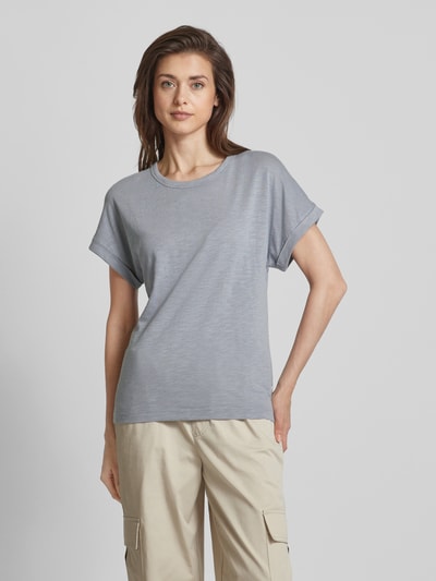 Marc O'Polo T-shirt met labeldetail Rookblauw - 4