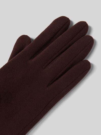 EEM Regular Fit Handschuhe mit Knopfverschluss Dunkelbraun 3