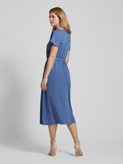 Vila Midikleid mit elastischem Taillenband Modell 'Mathilde' Rauchblau 5