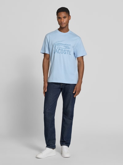 Lacoste Regular Fit T-Shirt aus reiner Baumwolle Hellblau 1