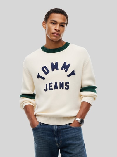 Tommy Jeans Regular Fit Pullover aus reiner Baumwolle Modell 'NEW CLASSICS' Offwhite 4