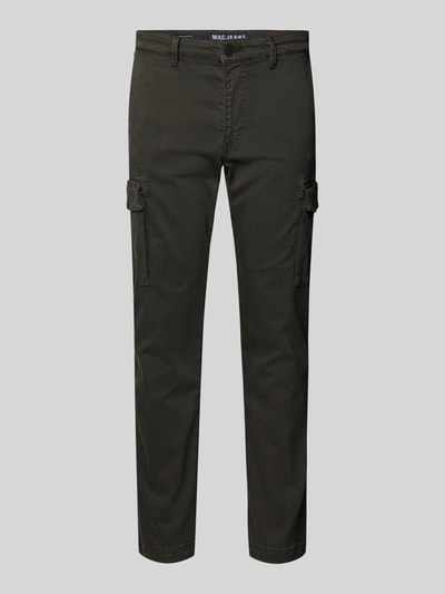 MAC Tapered fit cargobroek met riemlussen, model 'Driver' Olijfgroen - 2