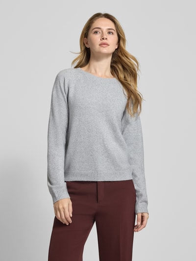 Vero Moda Regular Fit Strickpullover mit Crew Neck Modell 'DOFFYSHINE' Hellgrau 4