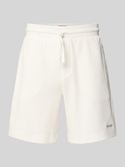 HUGO Regular Fit Sweatshorts mit Strukturmuster Modell 'Austin' Offwhite 1