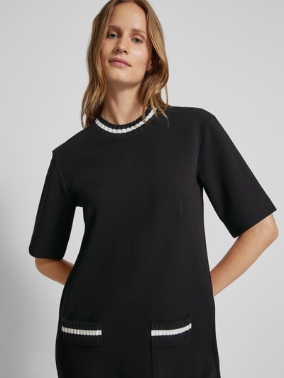 Marc Cain Knielange T-shirtjurk met ronde hals Zwart - 3