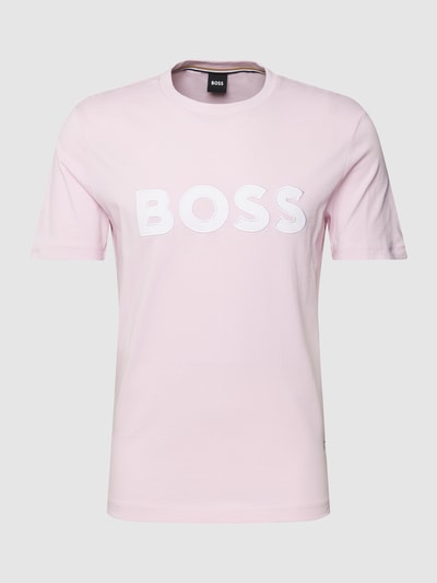 BOSS T-Shirt mit Label-Stitching-Applikation Modell 'Tiburt' Pink 2