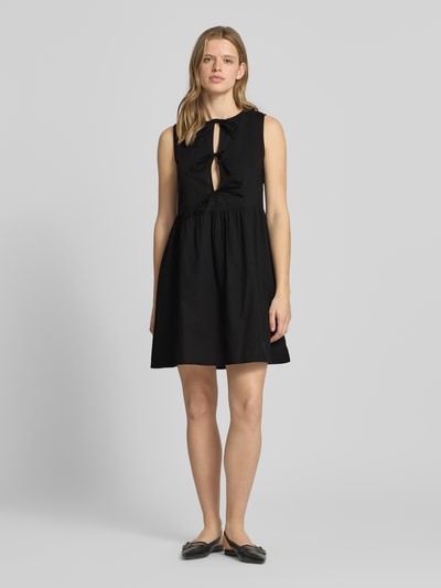 PIECES Ausgestelltes Blusenkleid aus reiner Baumwolle Modell 'JOLLY' Black 1