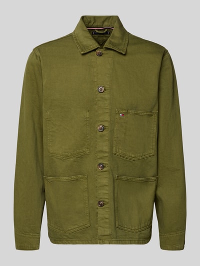 Tommy Hilfiger Regular Fit Hemdjacke aus reiner Baumwolle Oliv 2