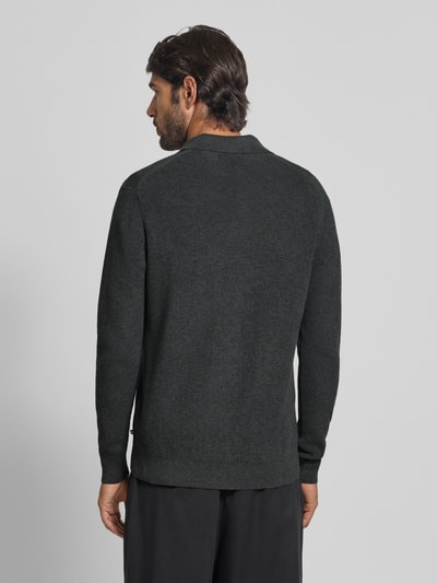 Matinique Gebreide pullover met ribboorden, model 'kollo' Antraciet - 5