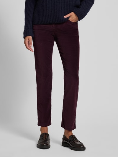 Raphaela By Brax Straight fit corduroy broek, model 'Laura' Bordeaux - 4