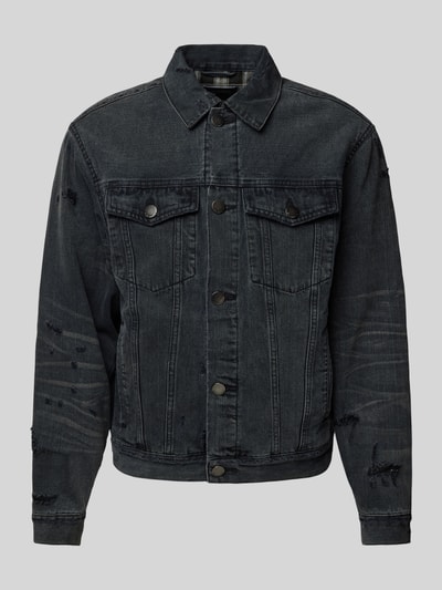 ELIAS RUMELIS Jeansjacke mit Kentkragen Modell 'Scharon' Black 2