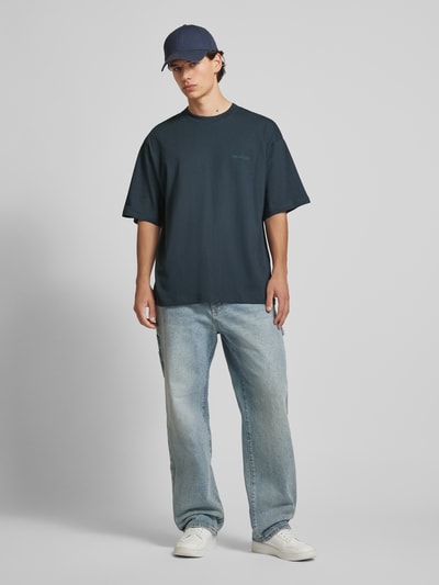 REVIEW Essentials oversized T-shirt  Marineblauw - 1