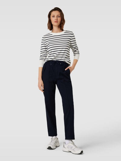 BOSS Orange Straight leg stoffen broek met vaste persplooien, model 'Teresina' Marineblauw - 1