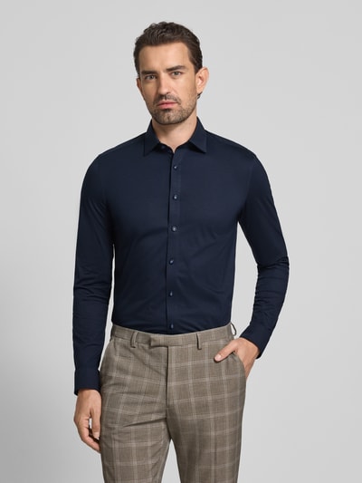 OLYMP No. Six Super slim zakelijk overhemd met kentkraag Marineblauw - 4