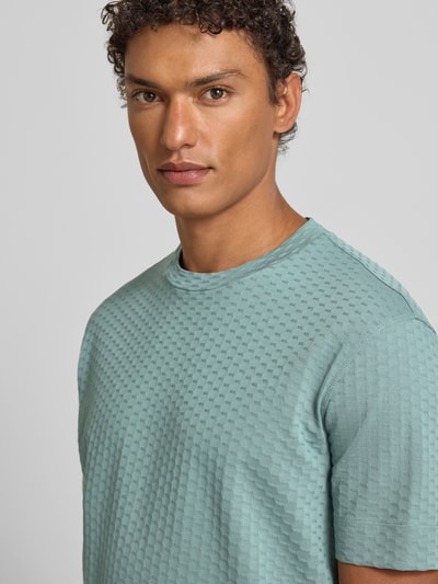Emporio Armani T-Shirt mit geripptem Rundhalsausschnitt Tuerkis 3