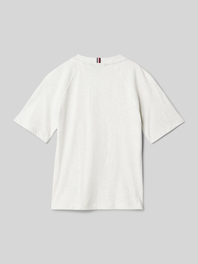 Tommy Hilfiger Teens T-Shirt mit Label-Stitching Modell 'VARSITY' Offwhite Melange 3