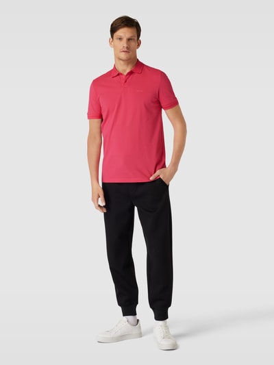 BOSS Green Poloshirt mit Label-Print Modell 'Pio' Pink 1