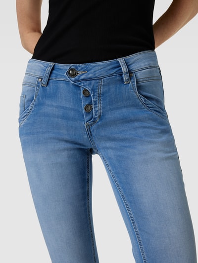 Blue Monkey Slim Fit Jeans mit verkürztem Schnitt Modell 'MANIE' Blau 3