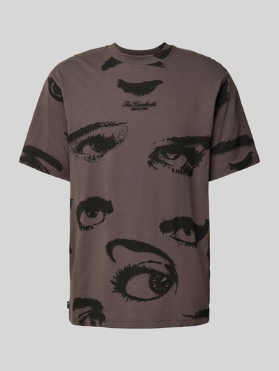 The Hundreds T-shirt z wyhaftowanym logo model ‘SURVEILLANCE’ Antracytowy 2