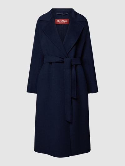 Max Mara Studio Wollen jas met reverskraag Marineblauw - 2
