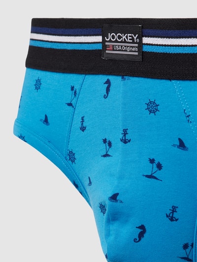 Jockey Slip met elastische band met logo in een set van 3 stuks Donkerblauw - 2