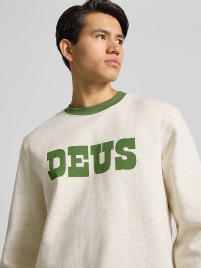 DEUS EX MACHINA Sweatshirt met labelprint en ronde hals Lichtgrijs - 3