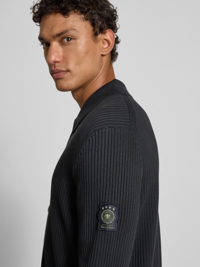 Marc O'Polo Regular fit gebreid jack van puur katoen - Marc O'Polo × DFB Travel Collection Donkerblauw - 3