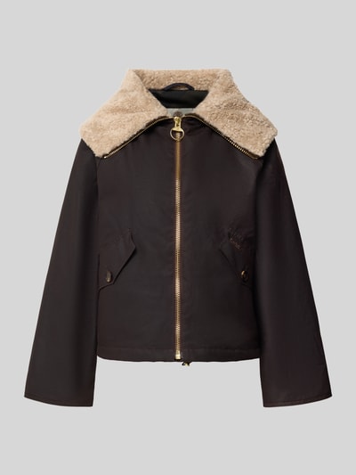 Barbour Bomberjacke mit kontrastierendem Fellkragen Dunkelbraun 1