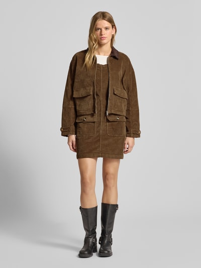 Only Leicht ausgestellt Freizeitkleid aus Baumwoll-Mix Modell 'GLOBAL'  Mittelbraun Mel 1