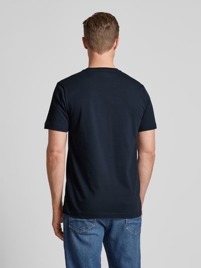 PME Legend T-shirt met labelpatch, model 'GUYVER' Marineblauw - 5