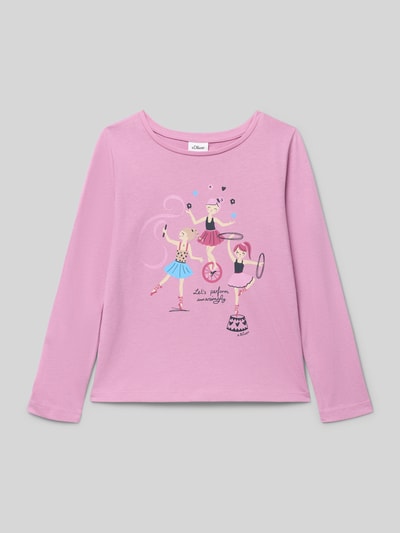 s.Oliver RED LABEL Regular fit shirt met lange mouwen van puur katoen Roze - 1