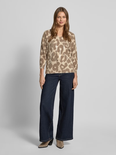 Betty Barclay Strickpullover mit 3/4-Ärmel Taupe 1