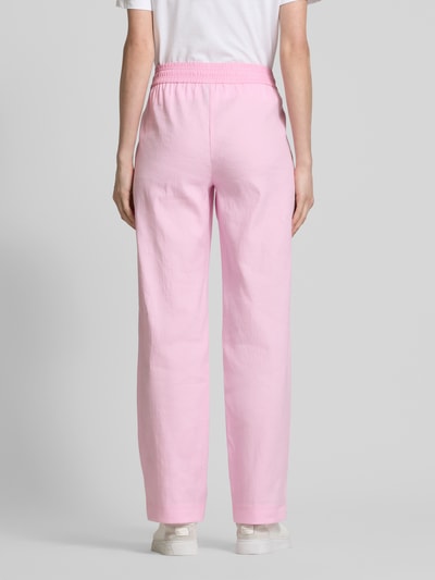 Marc Cain Straight leg linnen broek met tunnelkoord Felroze - 5