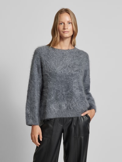 (The Mercer) N.Y. Gebreide pullover van kasjmier met ronde hals Antraciet gemêleerd - 4