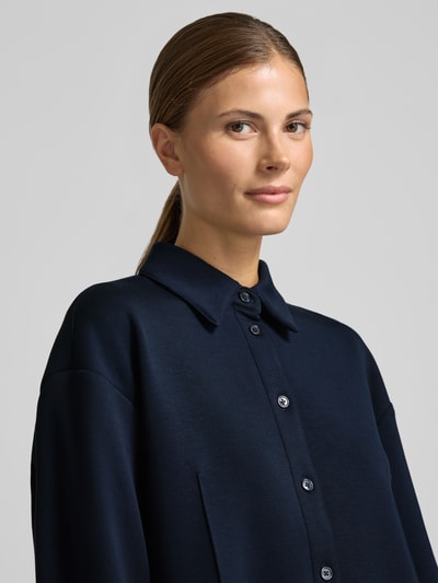 Tom Tailor Regular fit longblazer van viscosemix Marineblauw - 3