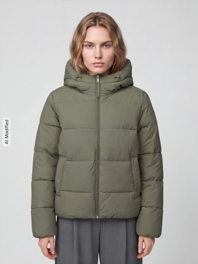 Tom Tailor Denim Kurtka w stylu puffer z kapturem i wypełnieniem puchowym Oliwkowy 4