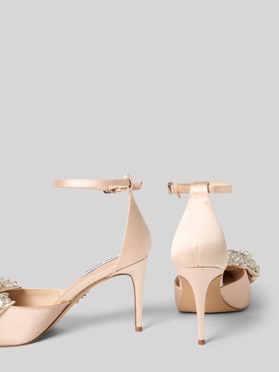 Productfoto, Pumps met strikdetail model 'Lumma' van Steve Madden in beige, spitse neus, decoratieve stenen, hakhoogte 9 cm, dames pumps